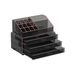 Icecat Organisateur de maquillage avec tiroirs, Noir Transparent + Or Rose