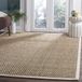 SAFAVIEH Natuurlijke vezel collectie 4 ' vierkant ivoor NF114J grens basketweave zeegras gebied tapijt