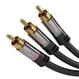 KabelDirekt Componentkabel 3x RCA – 1m | 3x cinch-stekker – 3x cinch-stekker, FullHD 1080i