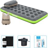 Bestway Luchtbed - 1-Persoons - 99 x 188 x 22 cm - Grijs/Groen