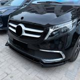 AutoStyle Voorspoilerlip pasklaar | compatibel met Mercedes V-Klasse (W447) SE 2019-2023 (Glanzend Zwart ABS)