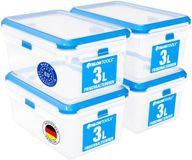ATHLON TOOLS 4x 3L Voedselcontainerset in Horeca Kwaliteit - 100% Luchtdicht en Lekvrij - -40 tot +100 graden - voor alle voedingsmiddelen - BPA-vrij - Koelkastbewaarcontainers (3 L | Set van 4)