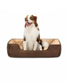 lionto Hondenbed omkeerbaar, zacht & comfortabel 110x80 cm bruin/beige