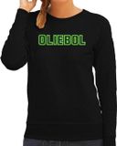 Bellatio Decorations Foute Kersttrui/sweater voor dames - oliebol - groen - oliebollen - nieuwjaar S