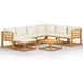 Maison Exclusive - Salon de jardin 8 pièces avec coussins, couleur crème, en bois massif d'acacia