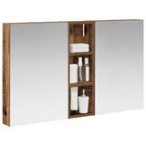 vidaXL Badkamerkast - set - 3 - st - 100 - x - 10,5 - x - 60,5 - cm - Bewerkt - hout