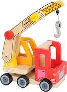 Small foot company Houten hijskraan truck - rood