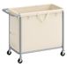 SONGMICS Wasmand met wielen, rollende wasmand, 180 liter, verwijderbare voering, stalen frame met handvat, 80 x 30 x 90 cm, crèmewit URLS011W01