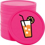 CombiCraft frisdrank munten neon roze Ø29mm enkelzijdig bedrukt - 100 stuks