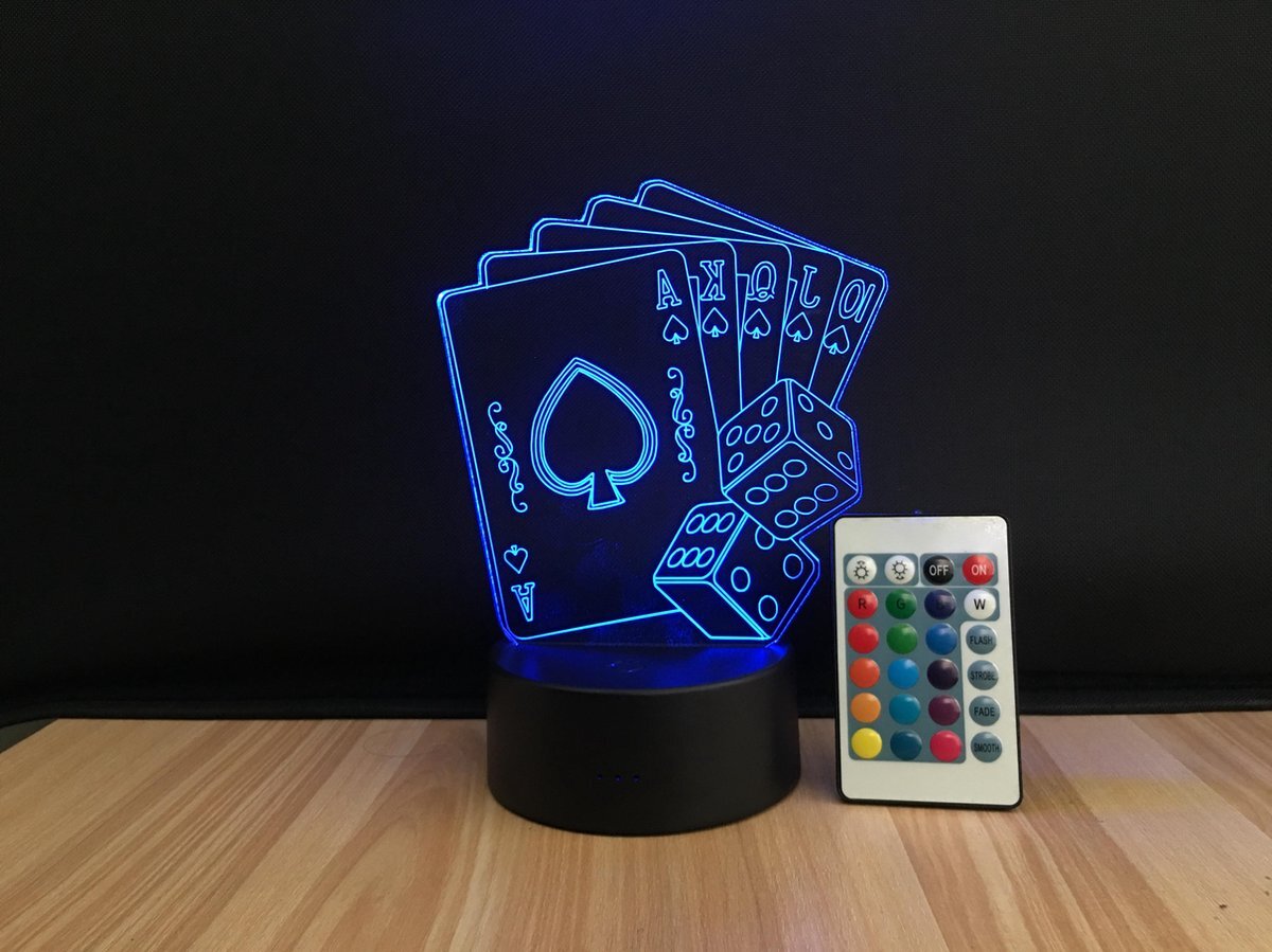 Neonwereld.nl 3D LED Creative Lamp Sign Poker Kaarten - Complete Set