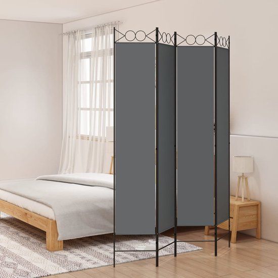 vidaXL Kamerscherm met 4 panelen 160x220 cm stof antracietkleurig