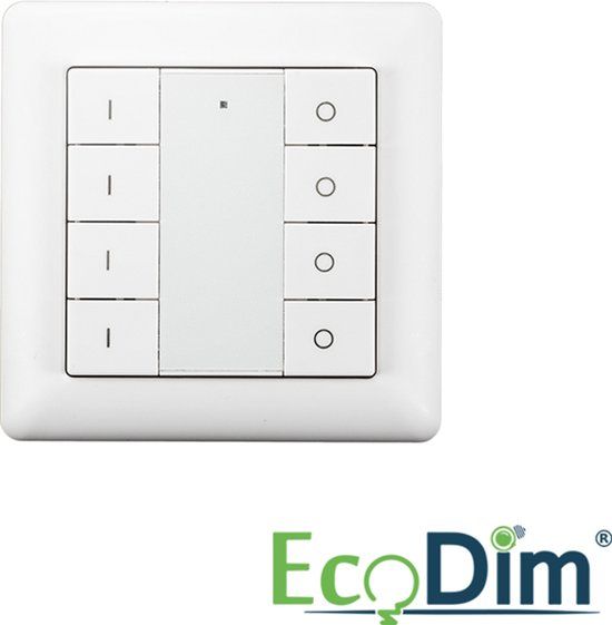 EcoDim Draadloze Zigbee Schakelaar - 4 Groepen - Wit