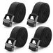 Cozary Spanbanden, 2 m, 4 stuks, kort, 20 mm breed, spanbanden met klemsluiting, bevestigingsriemen, belastbaar tot 250 kg, voor fiets, motorfiets