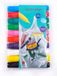 TerCasa 998702 Textielmarker, set van 10 voor het beschilderen van stof, 10 textielstiften in etui, textielstiften met lijndikte van 2 tot 5 mm, textielstiften in 10 verschillende kleuren