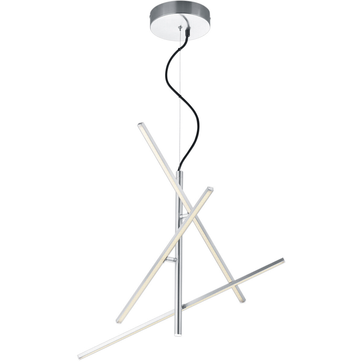 BES LED LED Hanglamp - Hangverlichting - Trion Tiraki - 21W - Warm Wit 3000K - Rechthoek - Mat Nikkel - Aluminium