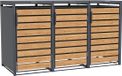 Viking Choice Container ombouw / kliko ombouw - voor 3 containers - 198,5x80x116cm - antraciet, houtlook