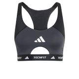 adidas dames Techfit Workout Color Block Medium Support Bra, black/carbon, S