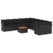 vidaXL 11-delige Loungeset met Kussens, Poly Rattan, Zwart