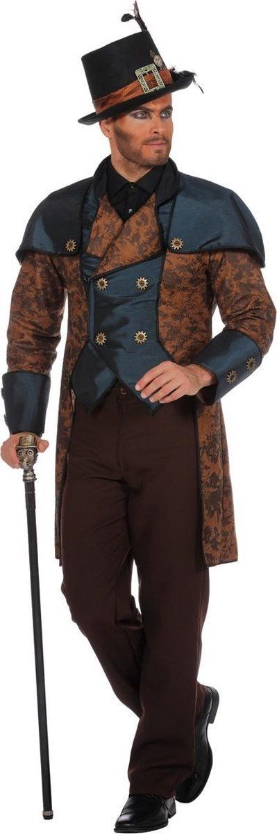 Wilbers Steampunk Kostuum | Steampunk Jas Industrieel | Man | Maat 58 | Carnaval kostuum | Verkleedkleding