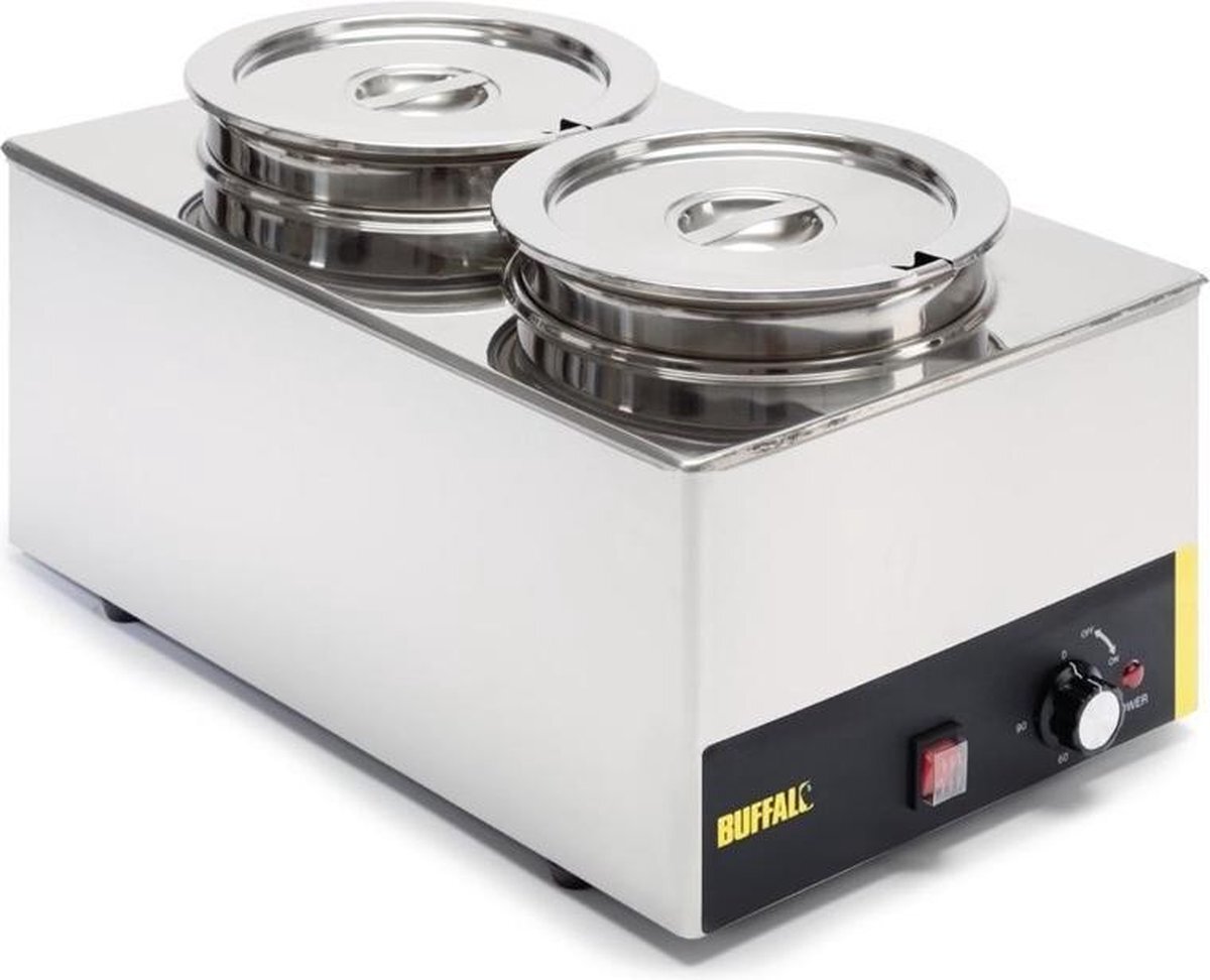 Buffalo bain marie met 2 ronde potten