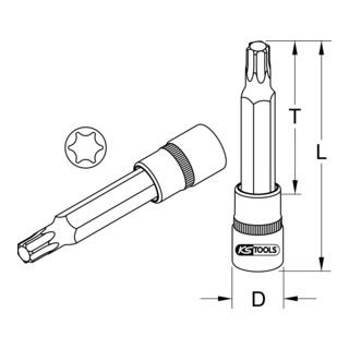 KS Tools 3/8" CHROMEplus TX Bit - T20 - 1 Piece