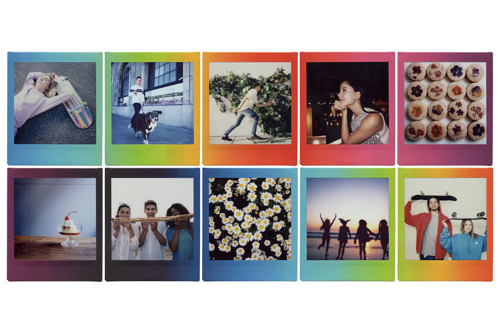 Fujifilm Instax Square Rainbow Film - 10 Exposures - Compatible with SQ10/SQ6/SQ1