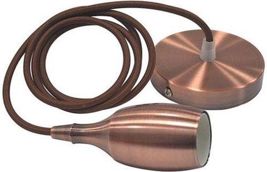 BES LED Woby Hanglamp - Industrieel - Rond - Mat Koper Aluminium - E27