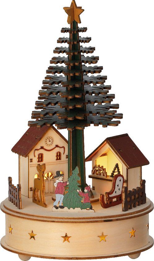 Lumineo Muziekdoos met Kerstlandschap - 5 LEDs - 25 cm