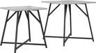 vidaXL Bijzettafelset - 2 stuks - Grijs Sonoma en Zwart - 50 x 50 x 50 cm