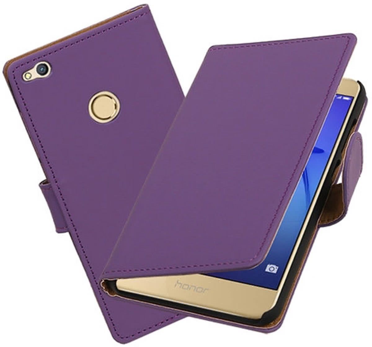 Best Cases .nl Paars Effen booktype wallet cover hoesje voor Huawei P8 Lite 2017 / P9 Lite 2017