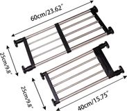 Hershii Uitbreidbare kast spanning plank staaf verstelbare metalen opbergrek kast organizer doe-het-zelf scheidingswand scheidingplanken voor kledingkast kast keuken badkamer, zwart, 40 - 60 cm