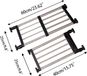 Hershii Uitbreidbare kast spanning plank staaf verstelbare metalen opbergrek kast organizer doe-het-zelf scheidingswand scheidingplanken voor kledingkast kast keuken badkamer, zwart, 40 - 60 cm