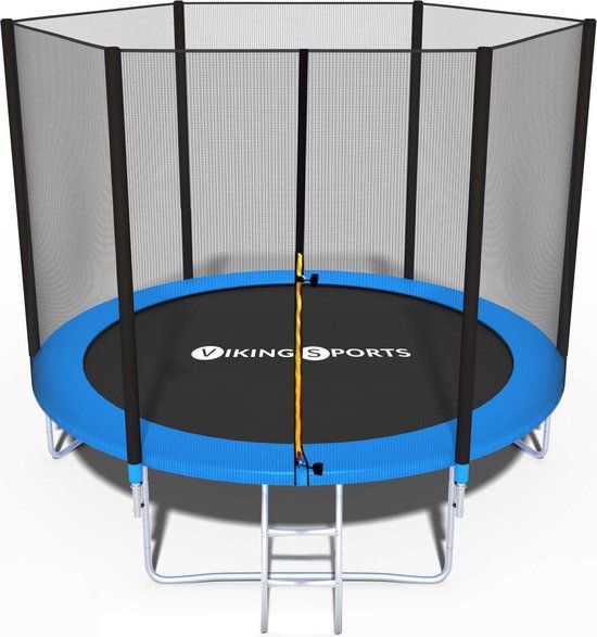Funfit Trampoline - 252 cm - Blauw - Met Net en Ladder - 80 KG