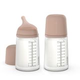 Suavinex Zero Zero Anti-koliek babyfles 270 ml, met siliconen speen met gemiddelde uitstroom (M), +3 maanden, voor moedermelk, poeder en vloeistoffen, compatibel met borstvoeding, bruin, 2 stuks