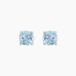 Boucles d'oreilles puces Elea or blanc topaze bleu sky