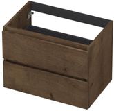 INK - Onderkast 2L Greeploos Houten Keerlijst Fineer - 700x450x520 Mm - Chocolate Fineer