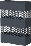 Songmics Metalen parapluhouder, paraplustandaard, 28 x 12 x 41 cm, rechthoekig, met waterreservoir, opengewerkt patroon, antracietgrijs LUC02AG
