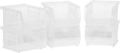 Akro-Mils 30210 AkroBins kunststof opbergbakken – ruimtebesparende stapelbare bakken voor garage, voorraadkast of knutselspullen, 12,7 x 10,2 x 7,6 cm, kleur: transparant, set van 6