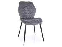 Chaise en velours de polyester gris avec structure en acier