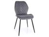 Chaise en velours de polyester gris avec structure en acier