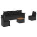 vidaXL 7-delige Loungeset met kussens, polyrattan, zwart