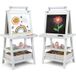 Coast Chevalet enfant 3 en 1 - Tableau blanc et tableau noir - Magnets inclus 2 étagères - Beige - 59 x 50 x 117 cm