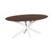 QUVIO Eettafel Sofia - Ovaal - 180x90 cm - Witte kruispoot - FSC® gecertificeerd mangohout - Bruin