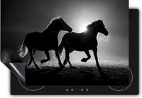 Chefcare Inductie Beschermer Silhouet Paarden Zwart Wit 77x59 cm