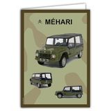 IETSCPXL-15045 Citroen Mehari Groen Kaki MAXI GROTE KAART XL 22 x 31 cm