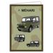 IETSCPXL-15045 Citroen Mehari Groen Kaki MAXI GROTE KAART XL 22 x 31 cm