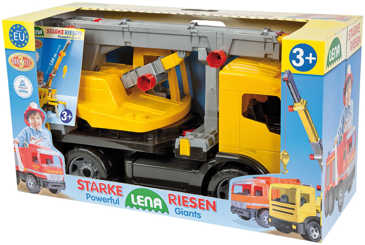 Lena GIGA TRUCKS Crane Truck - Yellow, Black, Grey - 3+ Years
