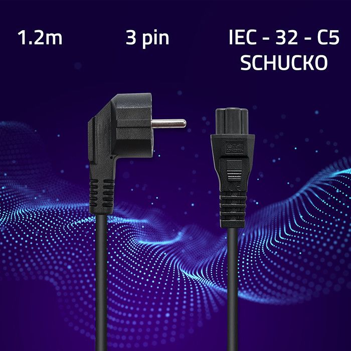 Qoltec Stroomkabel IEC C5/SCHUKO | Klaver | 3x0,75 mm² | 1,2m