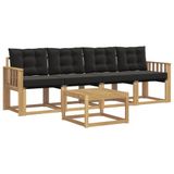 vidaXL - Buiten - bank - set - 5 - st - Wit - en - zwart