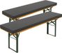 sleepling set de 2 coussins de banc de bière - coussin de banc 220x25 cm - coussin d'assise épais pour banc de bière - boucles de fixation élastiques - coussin de banc extérieur et intérieur – Fabriqué dans l'UE - 220 x 25 x 4 cm - gris foncé